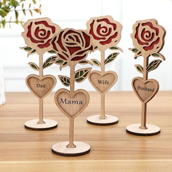 Rosa in legno Personalizzabile